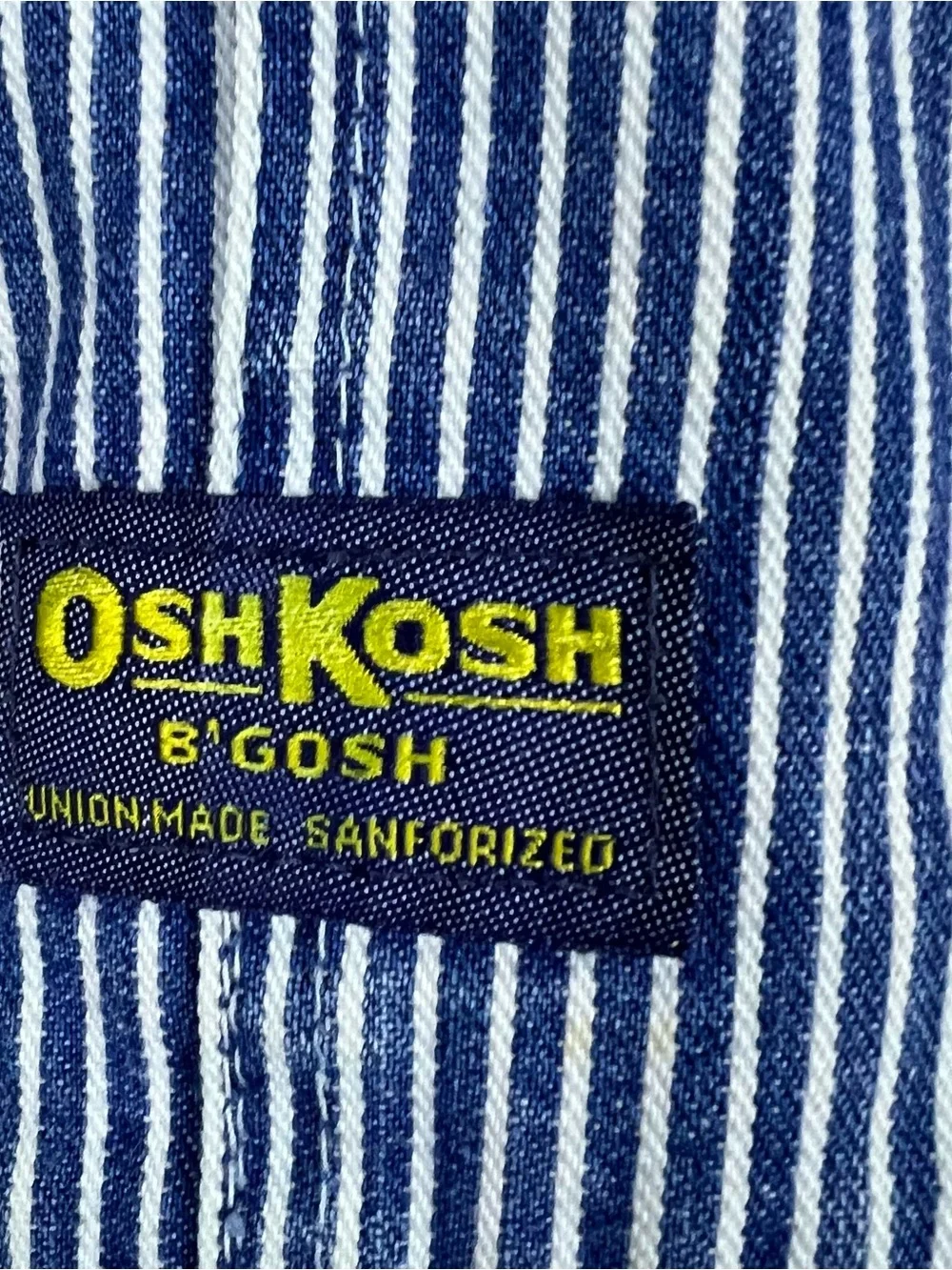 Vintage Osh Kosh B'Gosh Overalls 34x29 Union Made Sanforized Hickory Vestbak USA